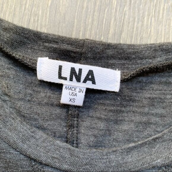 Revolve LNA Annie Crop Top Tee T-Shirt Short Sleeve Crew neck Granite Gray XS - Picture 9 of 14